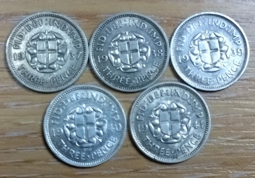 George silver threepence 3d - threepence,