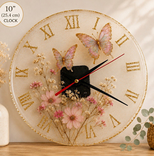 Round pressed flower resin - round,