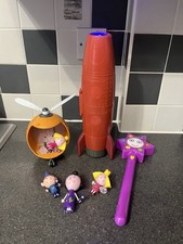 Ben And Holly Little Kingdom Playset Toy Bundle Rocket Wand Helicopter & Figures
