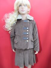 Girls Couche Tot brown jacket & skirt special occasion winter suit Age 7/8 years