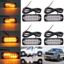 4X Flashing Amber Recovery Strobe 12 Cree LED Lights Grill Breakdown 12v 24v UK