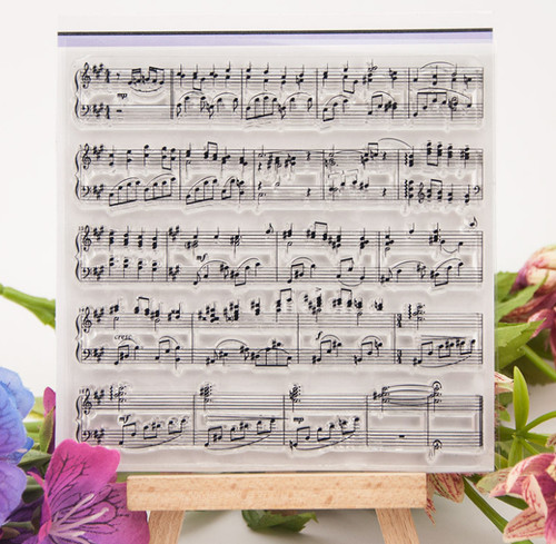Music score line clear stamps - score,
