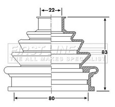 FIRST LINE Rear Inner CV Boot