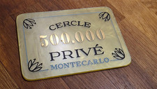 Vintage Cercle Prive Monte Carlo 500.000 Casino Poker Chip in Lucite 5 x 3.5 in.