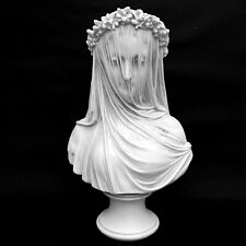 VEILED LADY MARBLE BUST / SCULPTURE / CHATSWORTH - MADE IN ENGLAND  14"    7.6kg