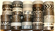 Washi Tape Black White 10m