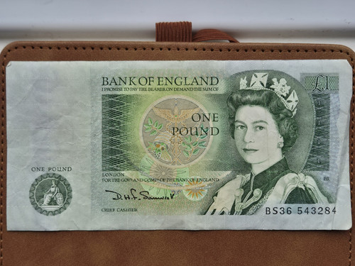 Old one pound - old, note