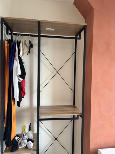 Clothing rail with - with, shelves