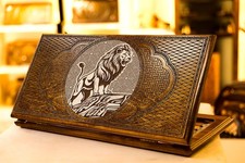 Backgammon Set Lion, Wooden