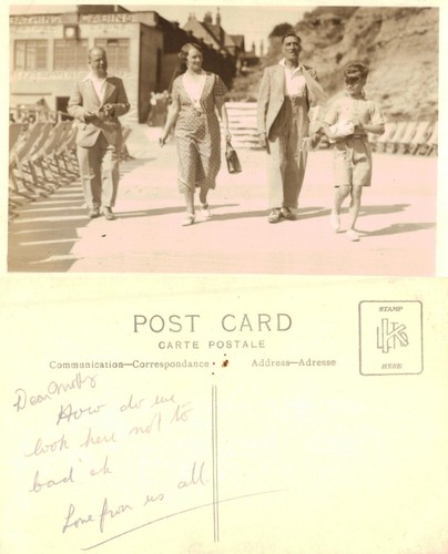 Vintage postcard family at - -,