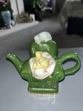 Paul Cardew Rare Miniature Tea Pot Cat On Seat & Back Of ‘chair’ VGC A81