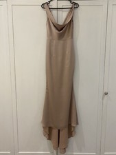 Jarlo Electra Cowl Fronted Champagne Maxi Dress Size 6 RRP £135