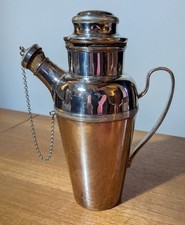 ART DECO SILVER PLATED COCKTAIL SHAKER William Suckling and Sons c1930's