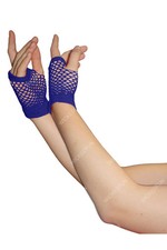 Short Fishnet Gloves 80s 90s Neon Fancy Dress Party Mesh Fingerless Gloves