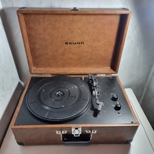 BAUHN Vintage Portable Suitcase Turntable Record Player USB RCA UVST-0617 Brown