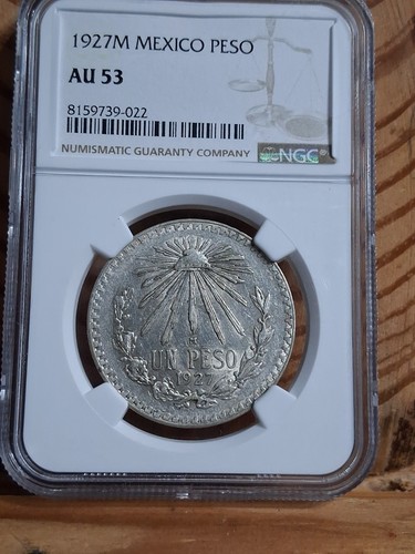 1927 mexico peso au53 - un, ngc