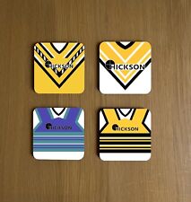CASTLEFORD TIGERS RUGBY LEAGUE RETRO KIT COASTERS PACK OF 4