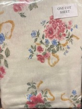 Cot Bed Fitted Sheet Floral Flannelette 71cm x 141cm Soft Luxury