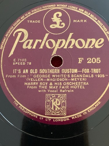 78rpm parlophone f295 harry - 78rpm,