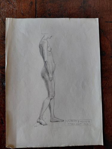 Original pencil drawing nude - original,