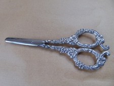 GORGEOUS VINTAGE STERLING SILVER HANDLED GRAPE SCISSORS