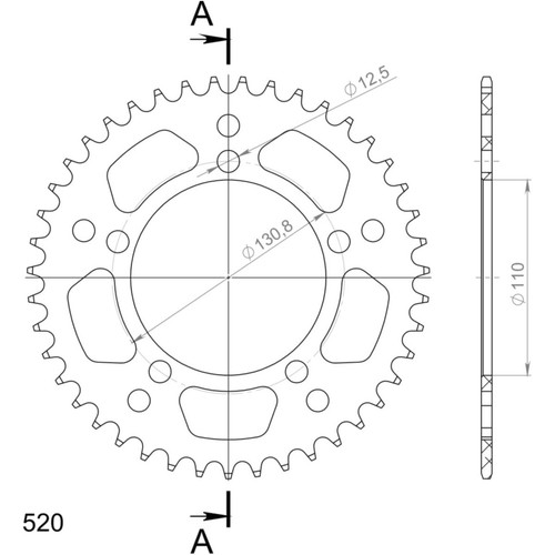 Aluminium sprocket supersprox - aluminium,