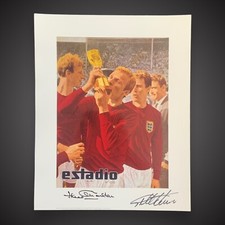 Geoff Hurst And Jack Charlton Dual Signed Famous Photo COA £29.99 16X23