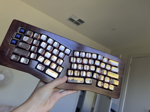 Wooden ergonomic walnut dual - ergonomic,