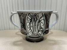 Edgar Campden For Aldermaston Pottery Decorated two handled Bowl 12.5 cm Diam 