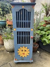 vintage celestial Handmade And Painted Cupboard, Moon And Stars Chipped Paint