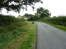 Photo A3 Sharp bend on Highbridge Lane by Bowling Green Cottage Chilting c2011