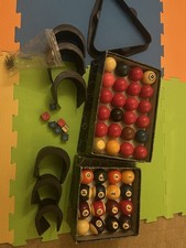 Pool Balls And Snooker Balls Set With A Triangle And Pocket Cushions