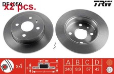X2 PCS REAR BRAKE DISC ROTOS X2 PCS SET DF4050 TRW I