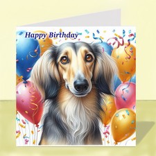 Saluki Dog Birthday Greetings