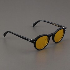 MOSCOT LEMTOSH Sunglasses Men Round Retro Black Frame Polarized Yellow Women New