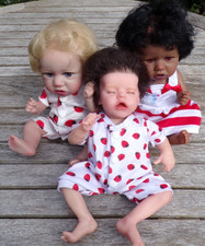3 LOVELY VINYL 10 INCH BABY TODDLER REBORN DOLLS LOT B