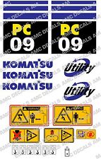 KOMATSU PC09 DIGGER DECAL STICKER SET