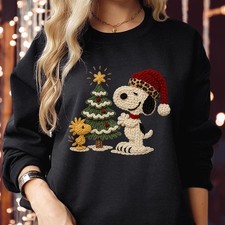 Snoopy Woodstock Christmas Sweatshirt Dogmas XMas Peanuts PRINTED Jumper S-X65