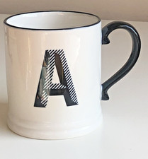 M&S China Mug Cream with Black