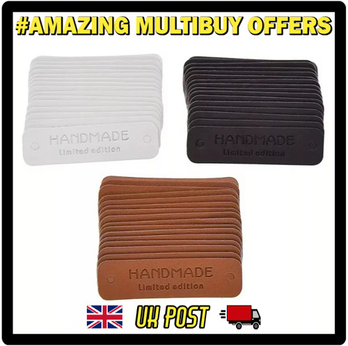 Handmade leather labels for - handmade, pu