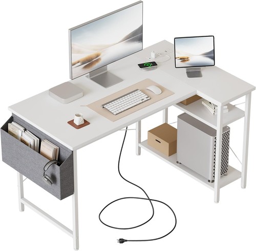 Small shaped desk with - l,