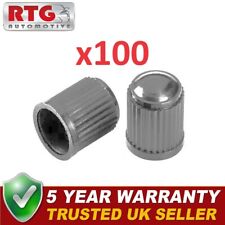 100x Tyre Valve Dust Air Caps Silver Grey For Alloy/Steel Wheels All Models RTG