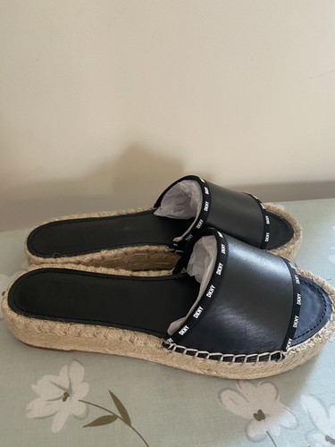 Dkny black leather espadrilles - dkny,
