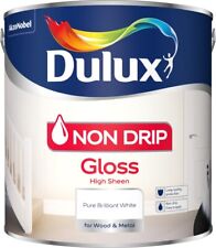Dulux Non Drip Pure Brilliant White Gloss Wood & Metal Paint 750ml/2.5L