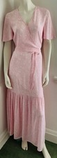Feather & Bone Size 8 Pink Floral Wrap Maxi Dress New Without Tags Free P&P