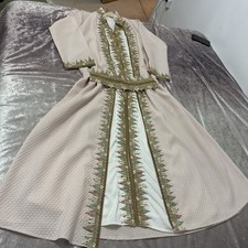 Moroccan Style Luxurious Double Abaya With Belt Fully Embellished Stretch Size S