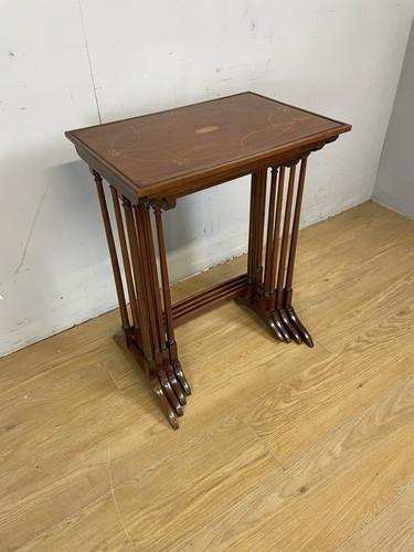 Edwardian inlaid mahogany nest