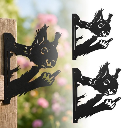 Outdoor peeking squirrel - squirrel, metal