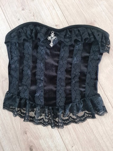 Black velvet basque size - black,