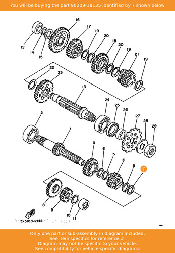 Yamaha washer 90209 18135 - yamaha, oem
